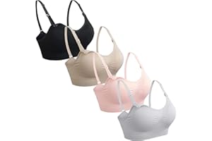 GXXGE 4Pack Nursing Bra for Breastfeeding Maternity Bras Push Up Silk Seamless Pregnancy Bralette Underwear