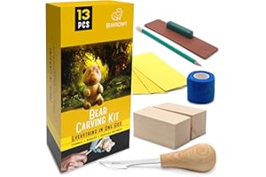 BeaverCraft Wood Carving Kit for Beginners DIY 05 - Whittling Kit with Wood Carving Knife & Basswood Blocks - Hobby Craft for