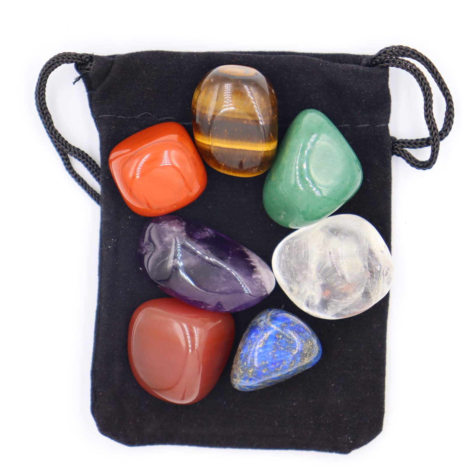Chakra Stone，Healing Crystals for Use as 7 Chakra Stones and Worry Stones for Grounding Balancing Soothing Meditation Reiki (Set of 7)