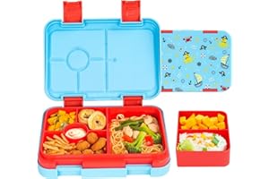 MSSWFSG Bento Lunch Box for Kids & Toddlers, Leak-Proof Lunchbox with 5/6 Compartments - Back to School, Snack Containers for On-the-Go Meal, Made with Safe BPA-Free Material