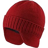 Home Prefer Mens Winter Hat Knit Earflap Hat Stocking Caps with Ears Beanie Hat