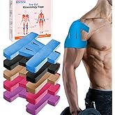 IEADEN Precut Kinesiology Tape for Shoulder, 10 Pcs - Shoulder Support & Stability, Shoulder Pain Relief Athletic Tape - Waterproof & Elastic, Breathable Hypoallergenic Latex-Free Tape, Blue
