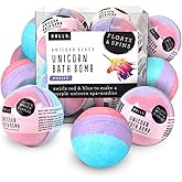 Hallu Unicorn Large Bath Bomb, Mango Peach and Vanilla Scent, 140 g, Pack of 8