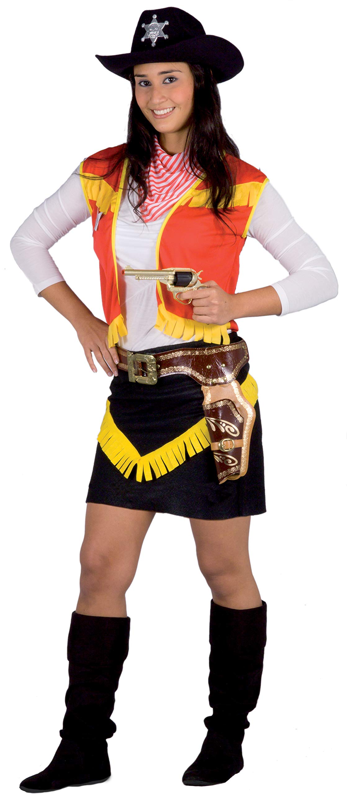 Ciao 62082 Girl of The West Women's Costume (One Size Adult), Black/Red