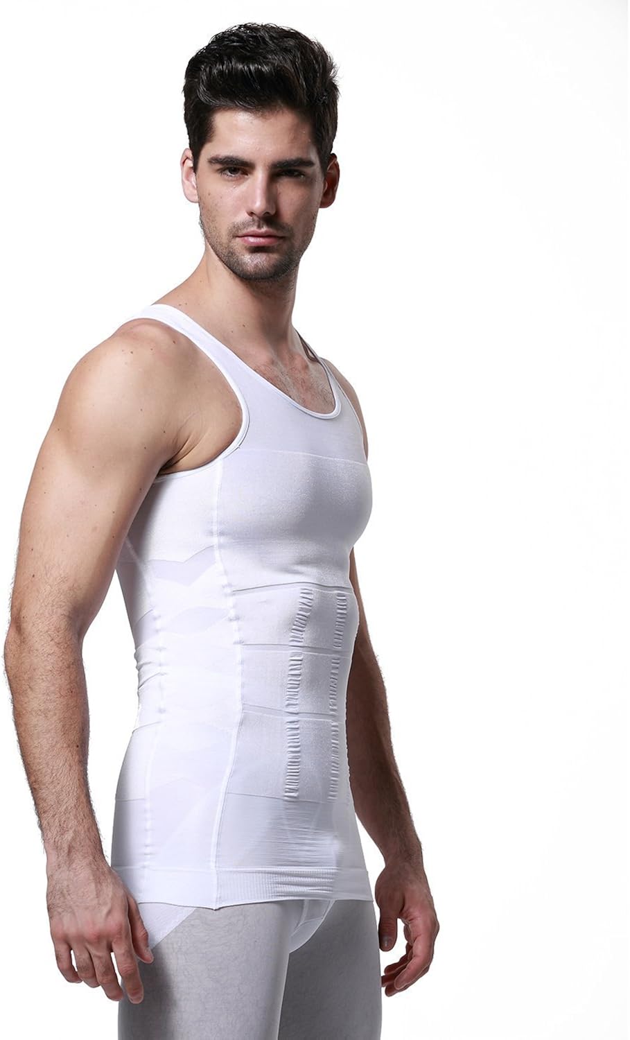 GKVK Mens Slimming Body Shaper Vest Shirt Abs Abdomen Slim at  Men’s Clothing store