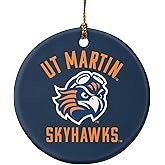 GRAPHICS & MORE University of Tennessee Martin Skyhawks Logo Porcelain Holiday Christmas Tree Ornament - 2.8" (7.1 cm)
