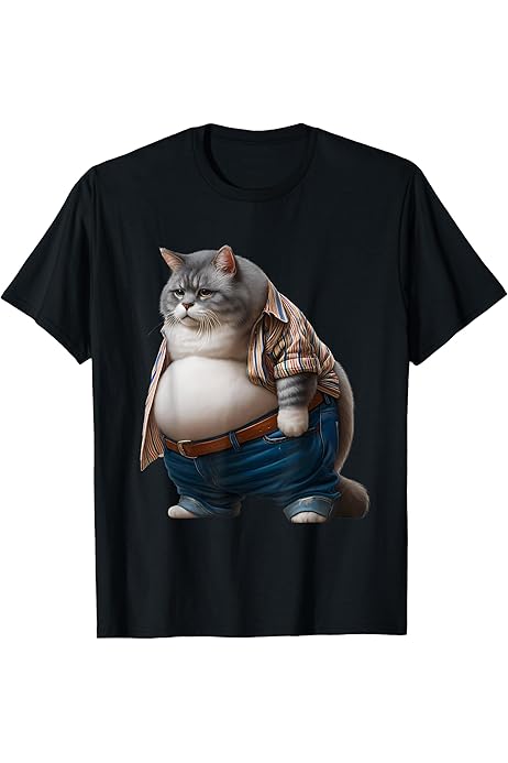 Camiseta Divertida De Gato Gordo 'Chonk' Diseño Gracioso