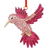 PETCEE Hummingbird Christmas Ornament - Pink Hummingbird Ornament Metal Humming Bird Gifts for Women Bird Christmas Tree Ornaments Decorations Birds Ornaments Keepsake Gifts for Friends Wife Mom Girls