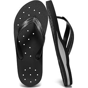 ZURIN Women Shower Shoes Quick Dry Flip Flops, Pool Flip Flops for Women | Comfortable, Arch Support, Drainage Holes, Non Sli