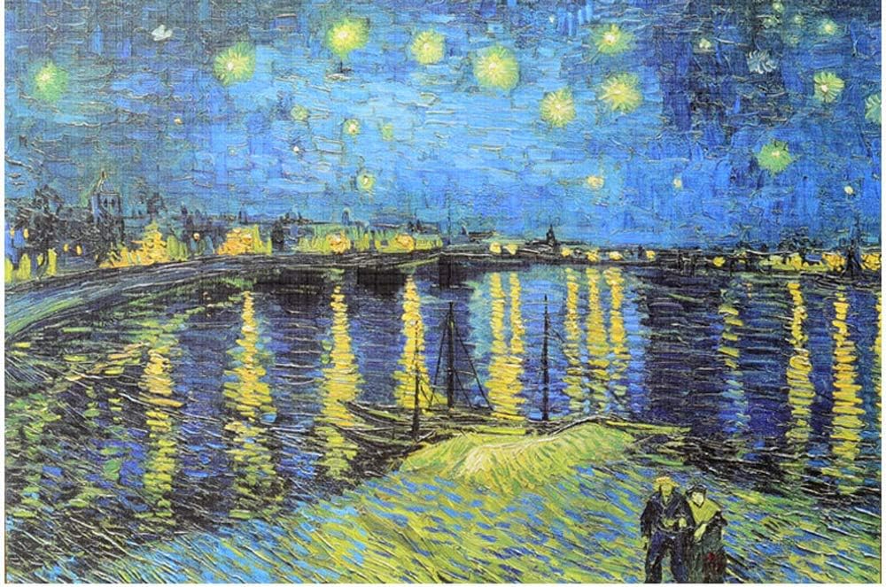 Adults Jigsaw Puzzle 3000 Piece-Starry Night Over The Rhone Thicker Paper Puzzles Difficult Famous Painting Puzzles 115 x 82 cm