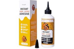 TSSART Instant Fabric Adhesive - Fast Drying Fabric and Leather Glue for Repairing and Patching, Strong Bonding Waterproof and Flexible - White, 6 fl oz