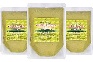 Yauvanya Original Indian Pure and Natural Henna (Mehndi) for Hair - 3X100 gmsYauvanya Original Indian Rajasthani Pure and Nat