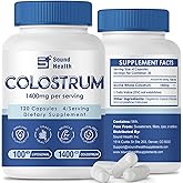 Colostrum Supplement 120 Capsules for Humans - Organic Bovine Colostrum Powder for Gut Health, Hair Growth, Beauty, and Immune Support - Unflavored (120 Capsules)