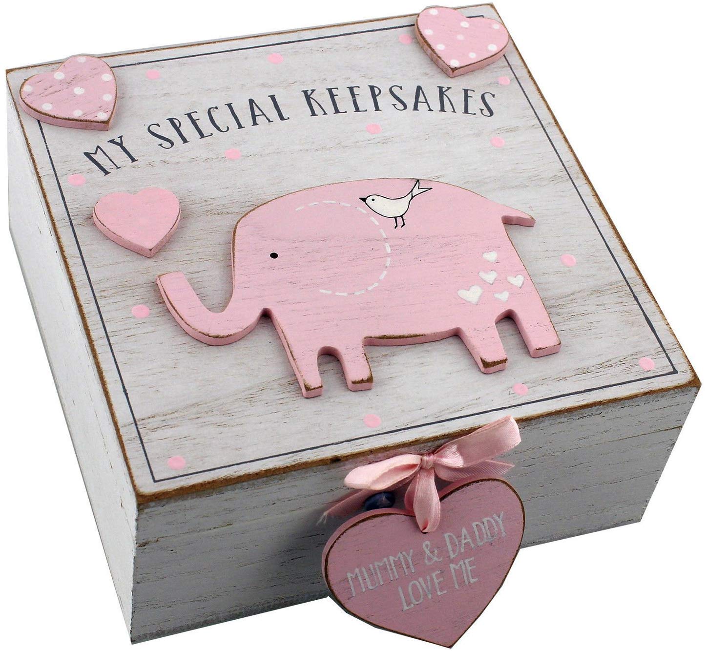 Photo 1 of Oaktree Gifts Baby Girl Wooden Memories Keepsake Box Vintage Style …