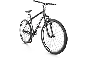 BETTERLAND Beterland 26 Inch Mountain Bike, 1/7 Speed Comfort Bike wth Dual V Rakes, Bikes for Adults with Front Suspension and High Carbon Steel Frame, Bicycle with Adjustable Ergonomic Seat