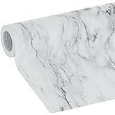 EasyLiner Peel &amp; Stick Decor Removable Peel and Stick Wallpaper, Decorative Self Adhesive Shelf Liners for Cabinets, Walls, Resurfacing Projects 20 in x 18 ft, Gray Marble