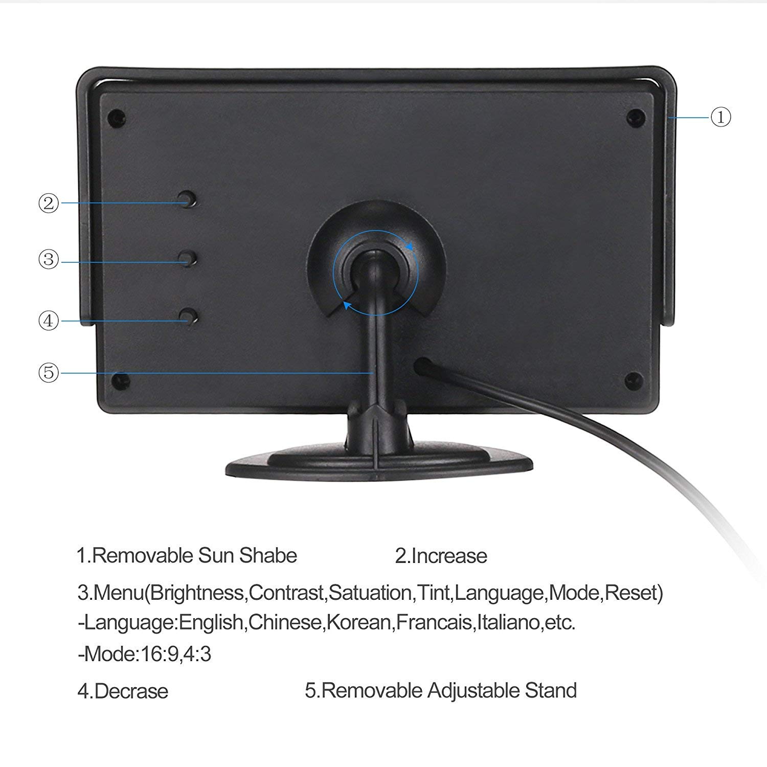 Backup Camera and Monitor Kit, 4.3" TFT LCD Rear View: Amazon.co.uk:  Electronics