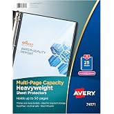 Avery&reg; Clear High-Capacity Sheet Protectors, Hold 50 Sheets, Heavyweight, 25 Multi Page Protectors (74171)