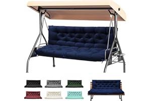 DANGHOOGY Porch Swing Cushions, Waterproof Swing Cushions Replacement with Backrest, Outdoor Swing Bench Cushions 2-3 Seater Replacement for Patio Furniture 60x40 (Navy)