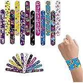 NovaHance 48 PCS Retro Slap Bracelets 80s 90s Party Favors Decorations Slap Wristbands Snap Bands Snap Wristband for Adults