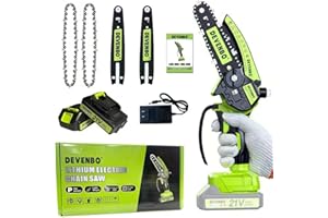 Devenbo Mini Chainsaw 6 Inch, Cordless Hand Saw with 2PCS 2000mAh Batteries for Wood Cutting, Tree Trimming, Yard Garden Tool