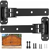Heavy Duty Gate Hinges, 900 Lbs Capacity and Built-in Sealed Ball Bearings | 13" Bolt-On or Weld-On Hinges,180&deg; One-Way Open Gate Hinges for Wooden/Metal Gates,Driveway Gates,Fence, Sheds( Matte black)