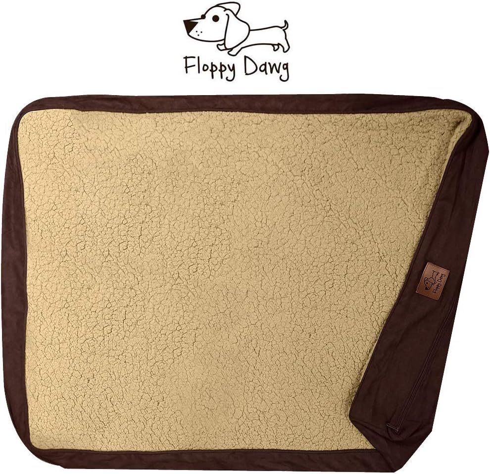 Floppy Dawg Universal Dog Bed Cover Replacement Beige/Brown XL : Pet Supplies