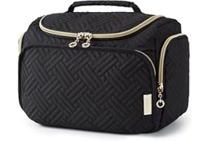 BAGSMART Travel Toiletry Bag for Women, Cosmetic Bag Makeup Bag Organizer with Handle, Travel Bag for Toiletries, Travel Accessories, Full Sized Container