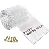 Ezcasch Dog Door Replacement Flap 8'' x 8' Clear PVC Doggie Flaps Customizable Plastic Vinyl Strips Thermal Insulation Thickness 0.08 in with Screws for DIY Doggie or Cat House