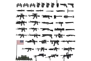 HIMIRICH Military Weapons Pack Gun Accessories, WW2 US Basic Edition Soldier Model Military Toys for Children 3 Years Older, Compatible with Classic Building Block Toys