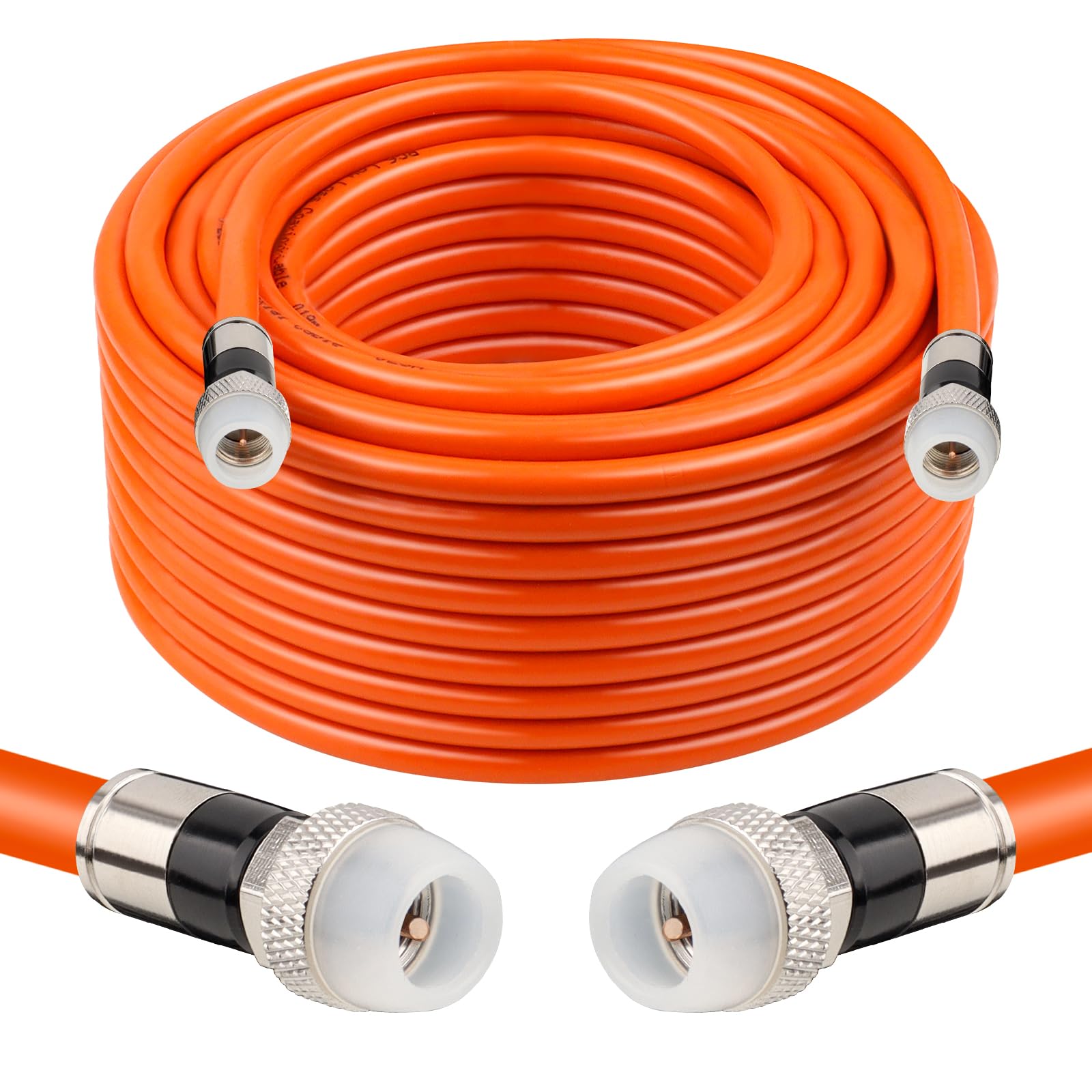 MOOKEERF Coaxial Cable 60FT,RG6 Coaxial Cable with Weatherproof Rubber Boot,Direct Burial 75 Ohm RG6 Extension for Digital TV Aerial,High-Speed Internet,Broadband,Satellite-60 Feet