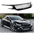 High Flow Gloss Black Mesh Performance Replacement Sport Front Grille Grill Compatible for 2016-2021 Honda Civic Si Hatchback