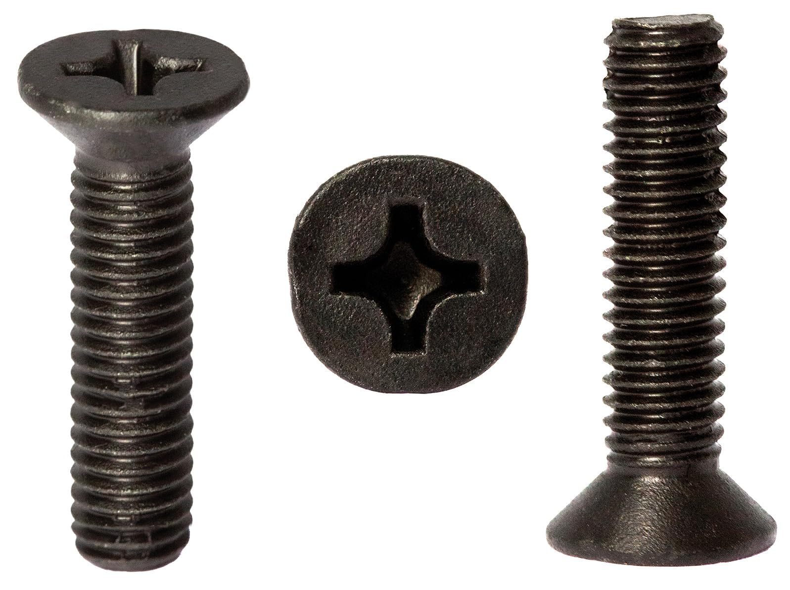 M5 (5mm x 25mm) Black Zinc Flake Phillips Countersunk Machine Screws Metric Flat Head Steel Fully Threaded DIN 965 (Pack of 20) H14BCD — image 1