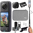 insta360 X4 Travel Bundle-8K Waterproof 360 Action Camera with 1/2" 48MP Sensors, 8K 360 HDR Video, 72MP 360 Photo, AI Editing |Bundle Includes Carry Case, Selfie Stick, Lens Cap (256GB)