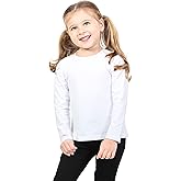 Lilax Girls' Basic Long Sleeve Round Neck Cotton T-Shirt