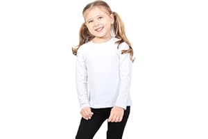 Lilax Girls' Basic Long Sleeve Round Neck Cotton T-Shirt