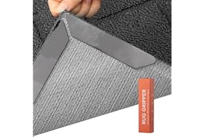 hicorfe 8 PCS Rug Tape,Reusable Washable Grippers for Rugs,Original Double Sided Non-Slip Rug Pads,Stop Curling and Bunching,Pervent Sliding,Stay Rug Down in Place on The Hard Wood Floor