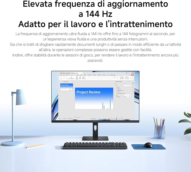 Monitor Gaming 27 Pollici, FHD 144Hz, Free Sync, IPS, P27FDA-RAGL