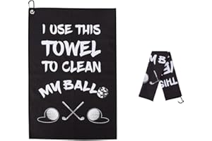 ASIJUNTYECHO Microfiber Golf Towel,Printed Funny Golf Towels for Men,Golf Towels for Golf Bags with Clip,Funny Golf Gifts for Men Husband Boyfriend Dad,Golf Lover Gifts (Black#1)