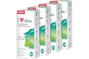 Sirona Sanitary Disposable Bags - 60 Bags for Discreet Disposal of Tampons, Condoms, Diaper, Sanitary Pads, Panty Liner and P