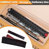 Akozon Metal Foldable Ruler 30cm 0-300mm 90° Aluminum Angle Ruler Black view 4