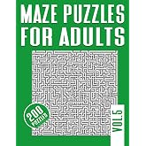 Maze Puzzles for Adults: 200 Easy to Hard Mazes for Adults - Hours of Fun, Stress Relief and Relaxation -Perfect gift for adults For Teens and seniors - VOL.5