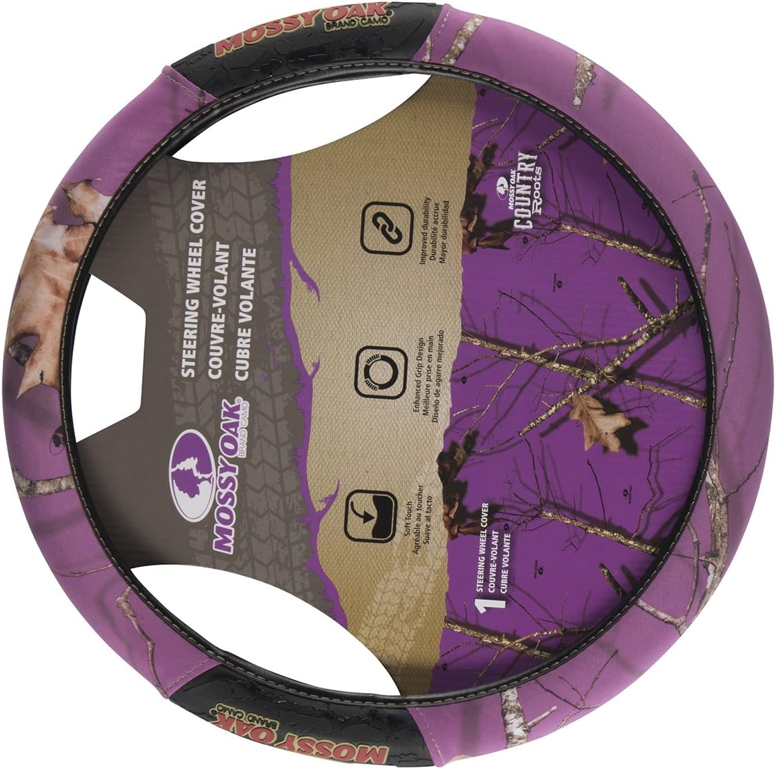 Mossy Oak Steering Wheel Cover, 2-Grip, Break-Up Camo , Universal Fit, Pack of 1