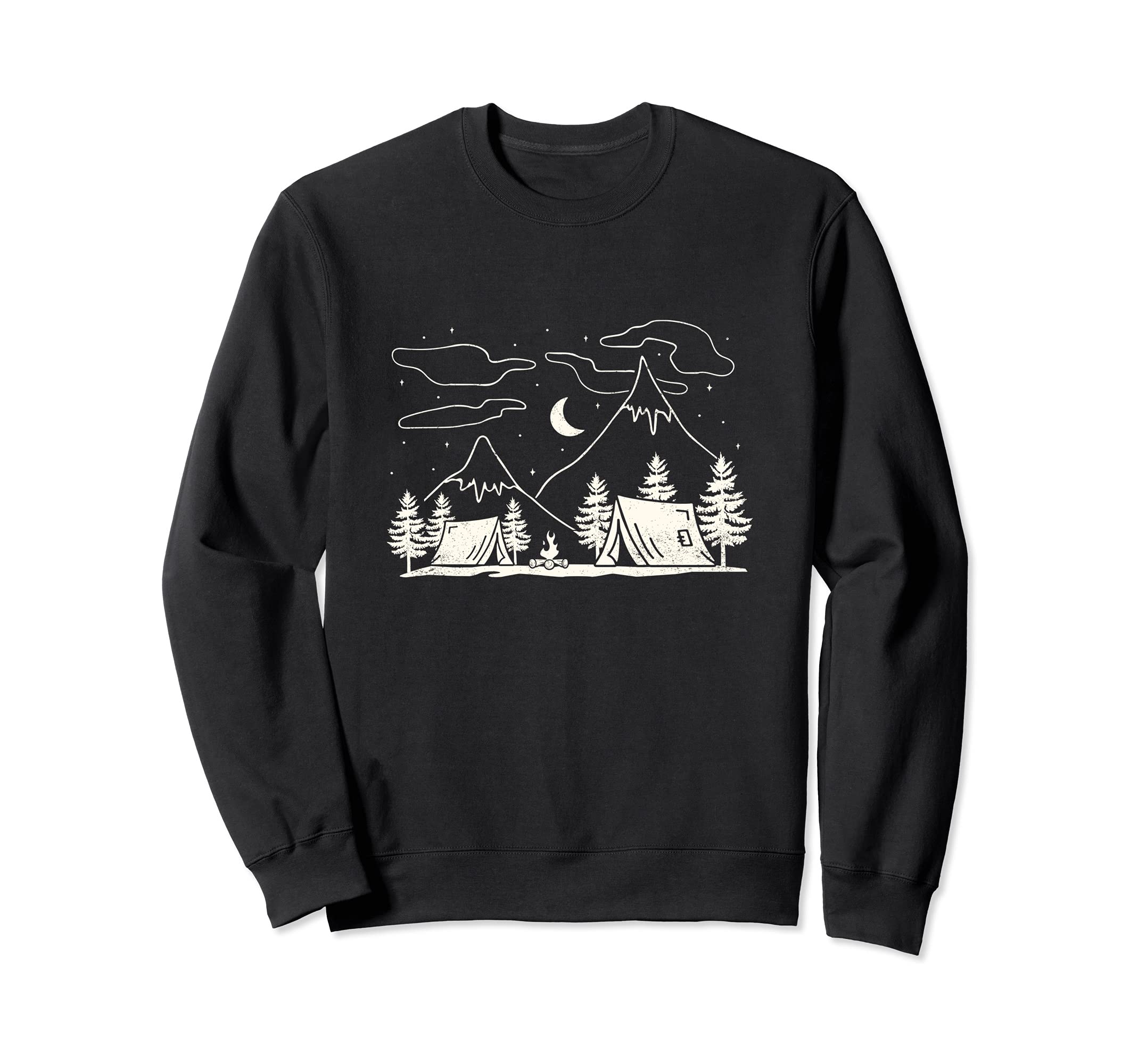 Camping graphic tree scene Forest hiking trendy Sweatshirt
