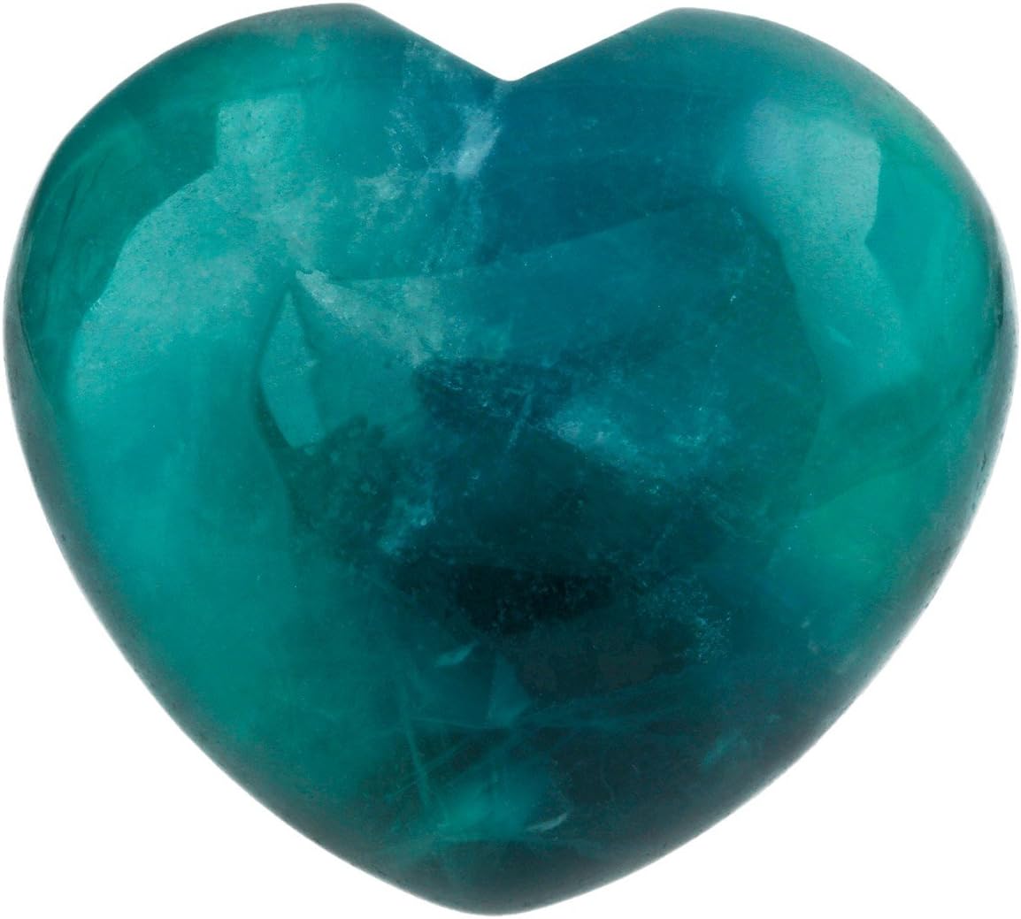 Shanxing 45mm Natural Green Fluorite Heart Crystal Palm Worry Stone - Image 3