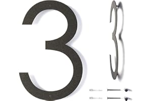 18 Inch Modern Floating House Numbers | Extra Large Metal House Numbers for Outdoors | Black Coated Rust-Proof Home Address N