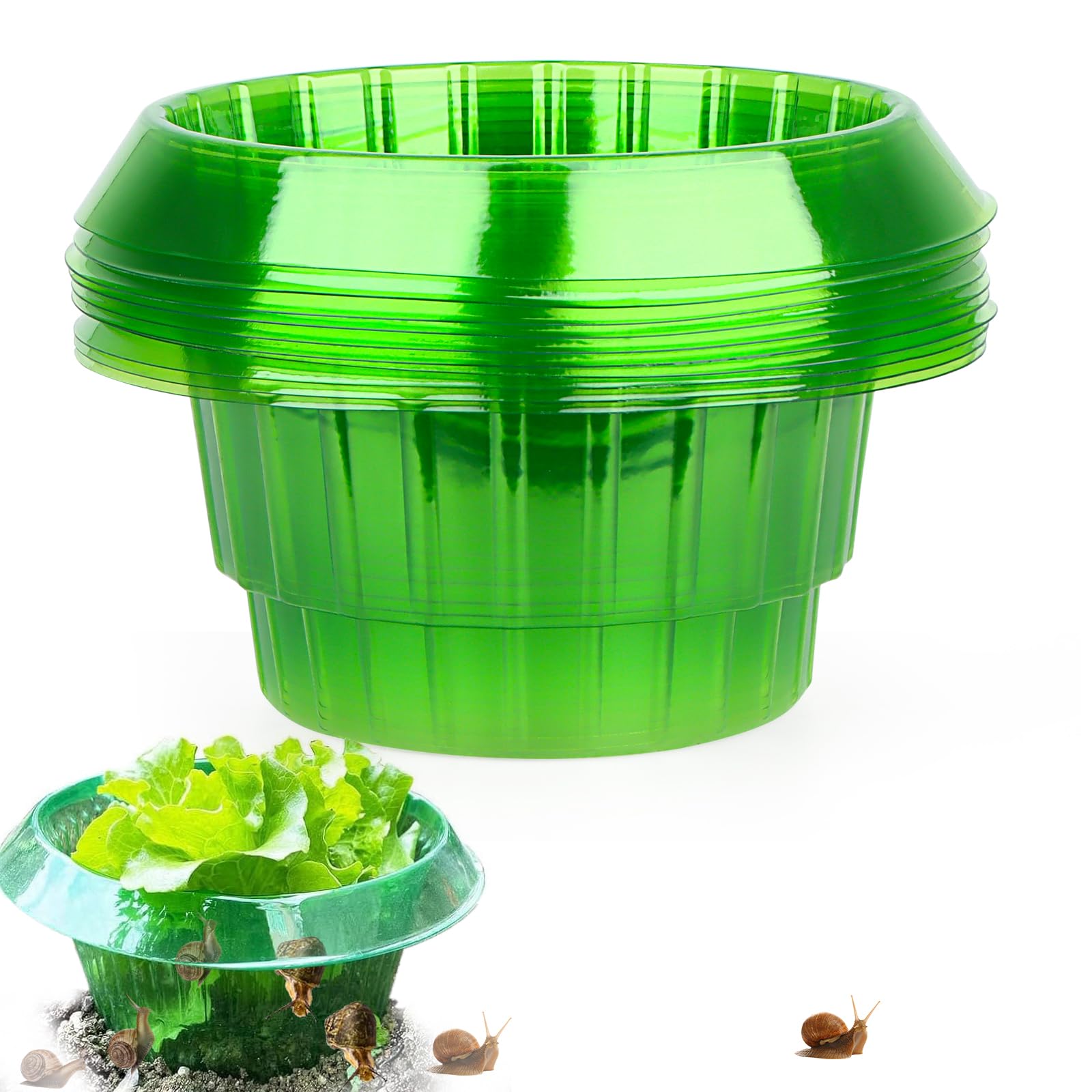 Huanmin Snail Ring, Snail Protection Collar, Pack of 10, Salad Rings Against Snails, Snail Repellent Protective Ring, Snail Collar Large, Snail Protection Ring, Snail Cover for Your Salad Plants and