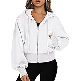 ANRABESS Womens Zip Up Hoodies Cropped Sweatshirts Casual Comfy Cute Zip Jackets Fashion Trendy Fall Outfits 2026 Y2K Clothes