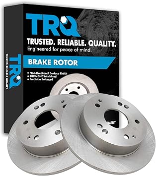 Amazon Com Trq Rear Disc Brake Rotor Pair Set For 1998 2002 Honda Accord 2004 2005 Honda Civic 1997 2001 Acura Integra 2002 2006 Acura Rsx Automotive