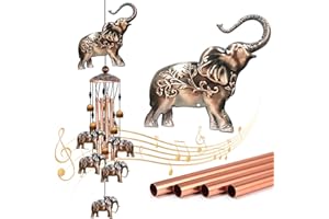 BAOXUE Wind Chimes for Outside,Elephant Gifts for Women, Elephants Decor,Birthday Gift for Mom Grandma, Windchimes Clearance Outdoor,Garden Patio Yard Decorations